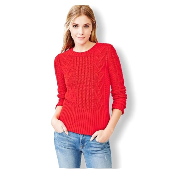 {GAP} Cable Crew Neck Wool Blend Sweater - Picture 1 of 6